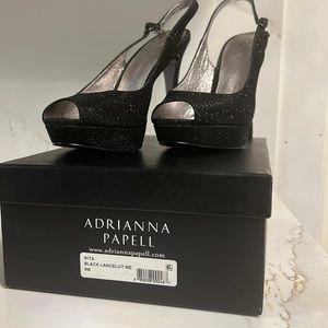 Adrian Papell black Lancelot wedge heel, Worn ones size 9